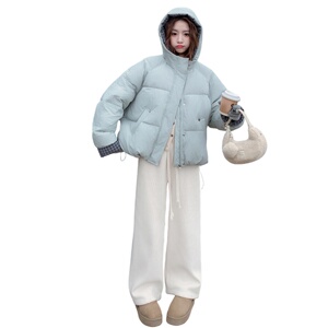 现货 冬装新款格纹连帽羽绒服外套 XW3332 P275 K418图片