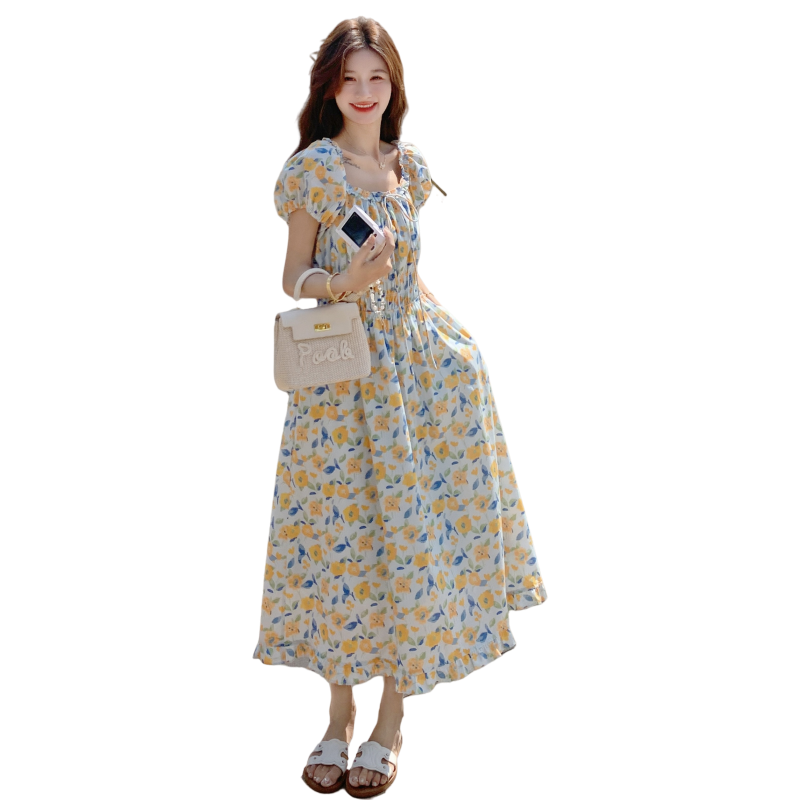 夏新款韩系简约百搭碎花连衣裙XW1133P135K208,女装连衣裙,浙宝171