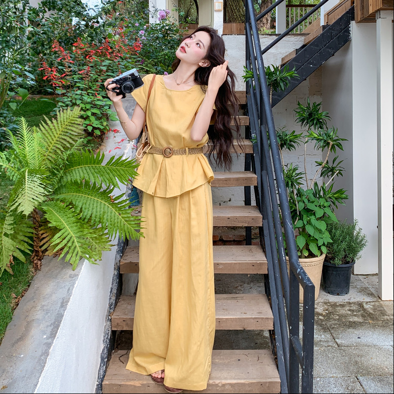 26年夏新款麻料套装送腰带XW9819P175K288，女装套装/套裙，浙宝171