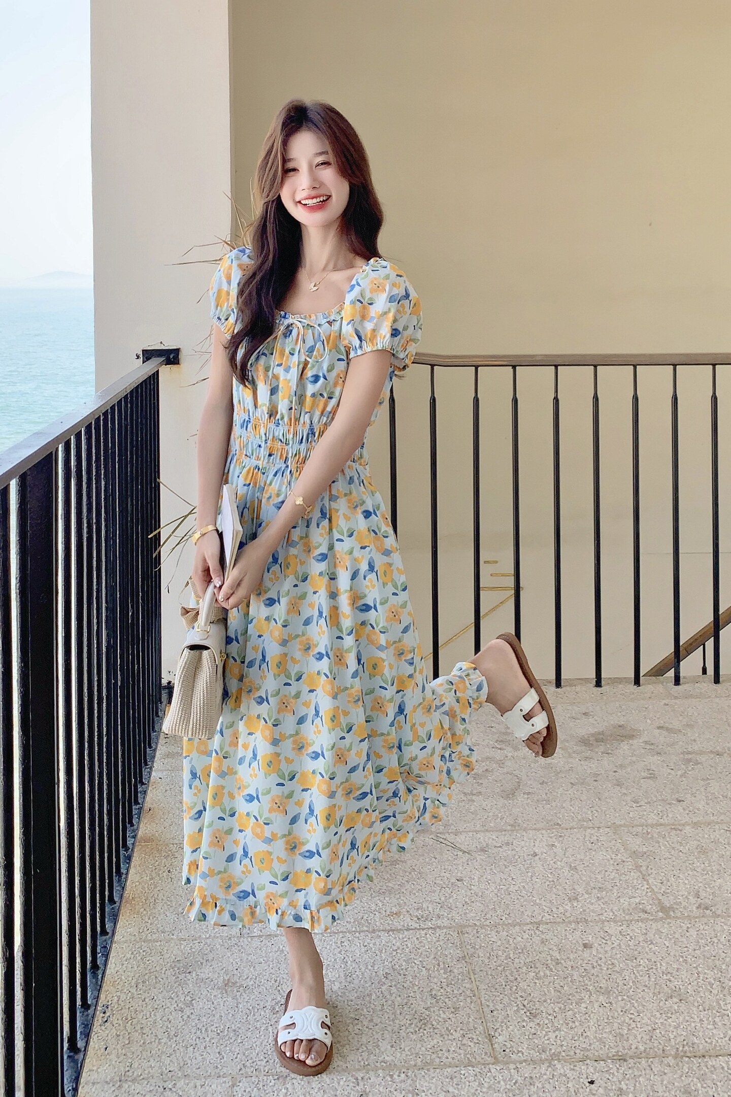 夏新款韩系简约百搭碎花连衣裙XW1133P135K208,女装连衣裙,浙宝171