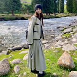 韩系氛围感编织粗花呢小香风外套女2024年春秋新款超好看短款上衣，女装短外套，浙宝171