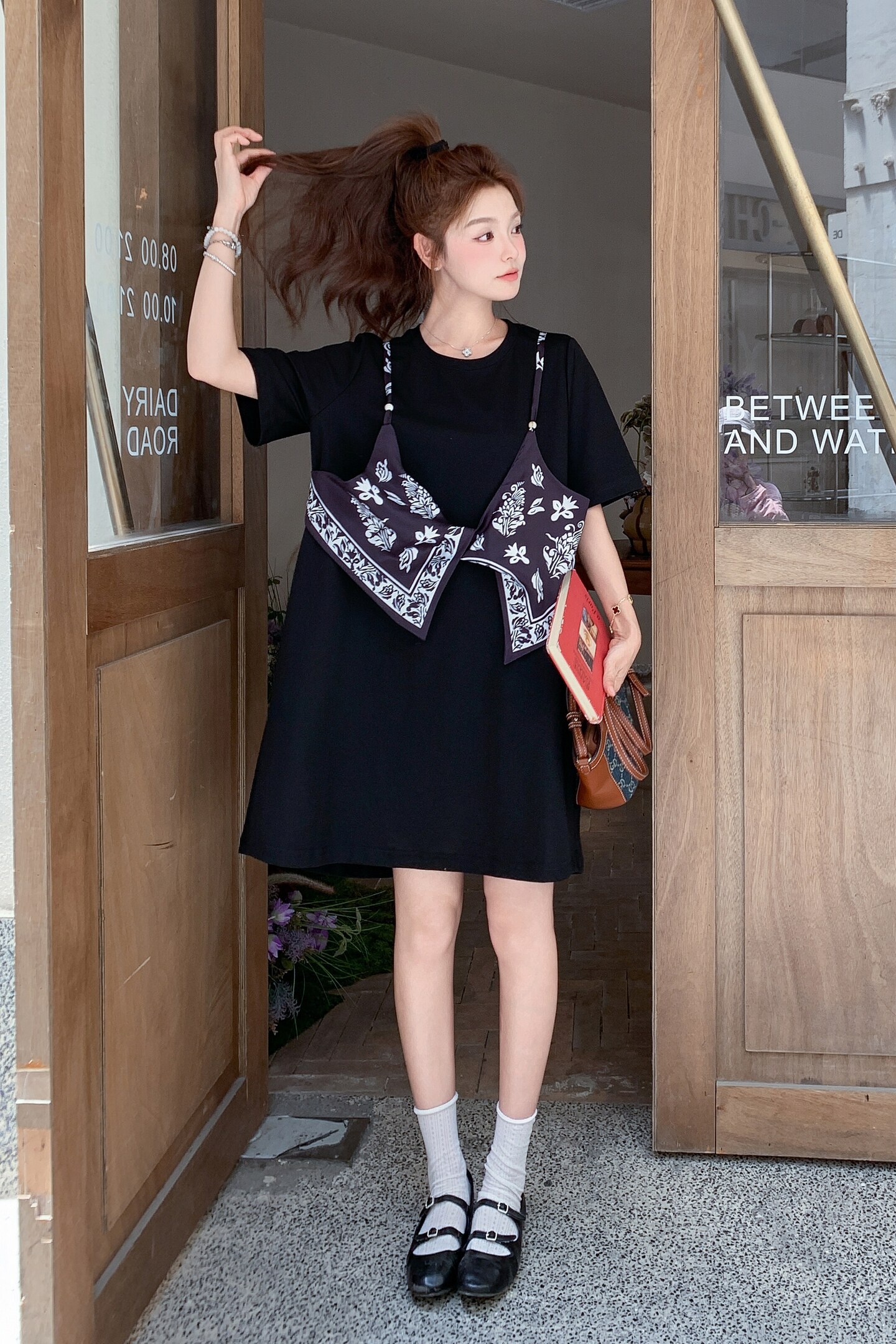 2026年夏新款韩版宽松圆领印花假两件连衣裙XW1122P125K188,女装连衣裙,浙宝171
