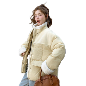 冬装新款羊羔毛拼羽绒服外套50绒  XW8072 P275 K418图片