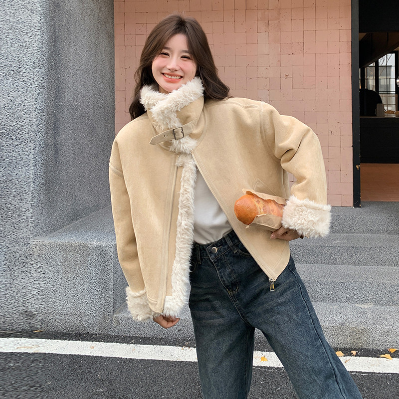 新年战衣皮毛一体外套XW8087P195K298,女装短外套,浙宝171