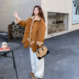 现货2025年冬装新款皮毛一体外套XW3356P205K308，女装毛呢外套，浙宝171