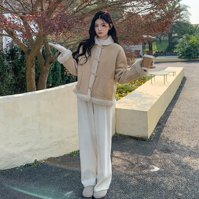 现货2025年皮毛一体外套XW8093P195K298,女装短外套,浙宝171