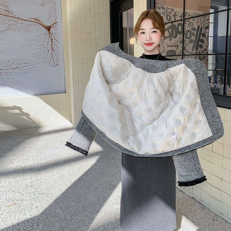 灰色小香风羽绒服外套女秋冬2025新款小个子今年流行爆款漂亮超火,女装短外套,浙宝171