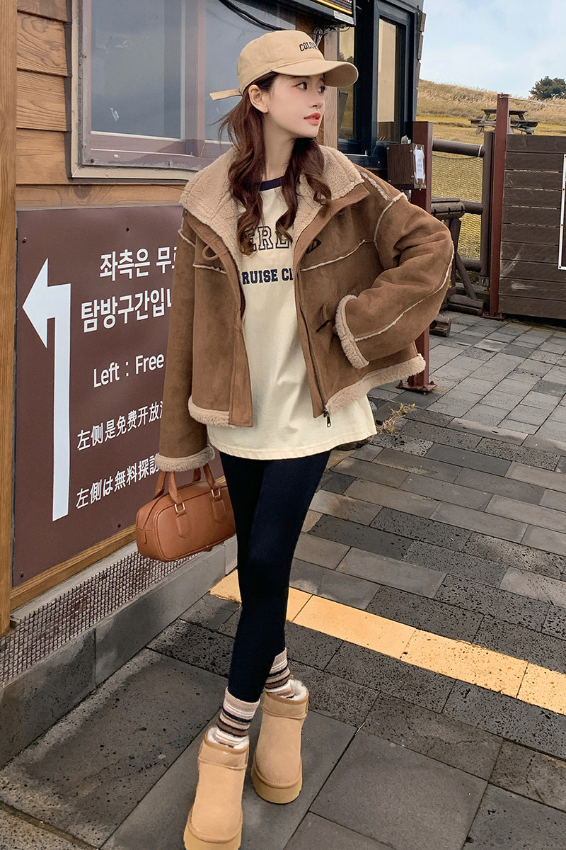 冬装新款皮毛一体外套XW8052P195K298,女装短外套,浙宝171