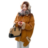 现货2025年冬装新款皮毛一体外套XW3356P205K308，女装毛呢外套，浙宝171