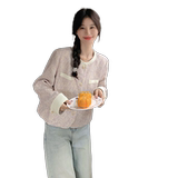 蓝色高端法式小香风外套2025新款女短款春秋气质显瘦精致撞色上衣，女装短外套，浙宝171