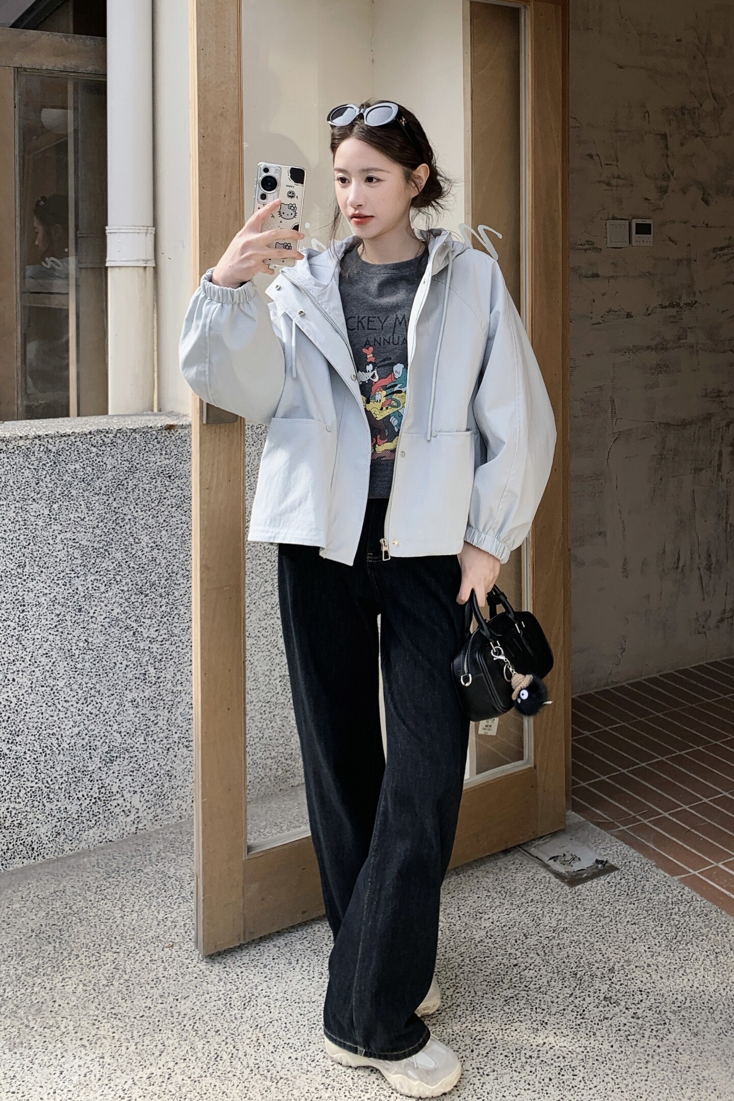 现货2026年春装新款蓝色风衣外套XW9809P165K268,女装短外套,浙宝171