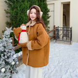 现货2025年冬装新款皮毛一体外套XW3356P205K308，女装毛呢外套，浙宝171