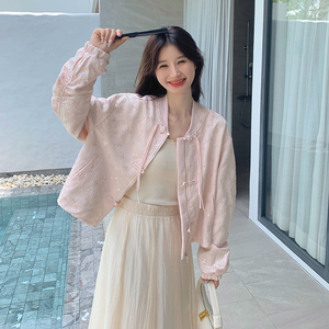 现货秋装新款女装洋气新中式亮片小外套XW6933 P145 控198图片