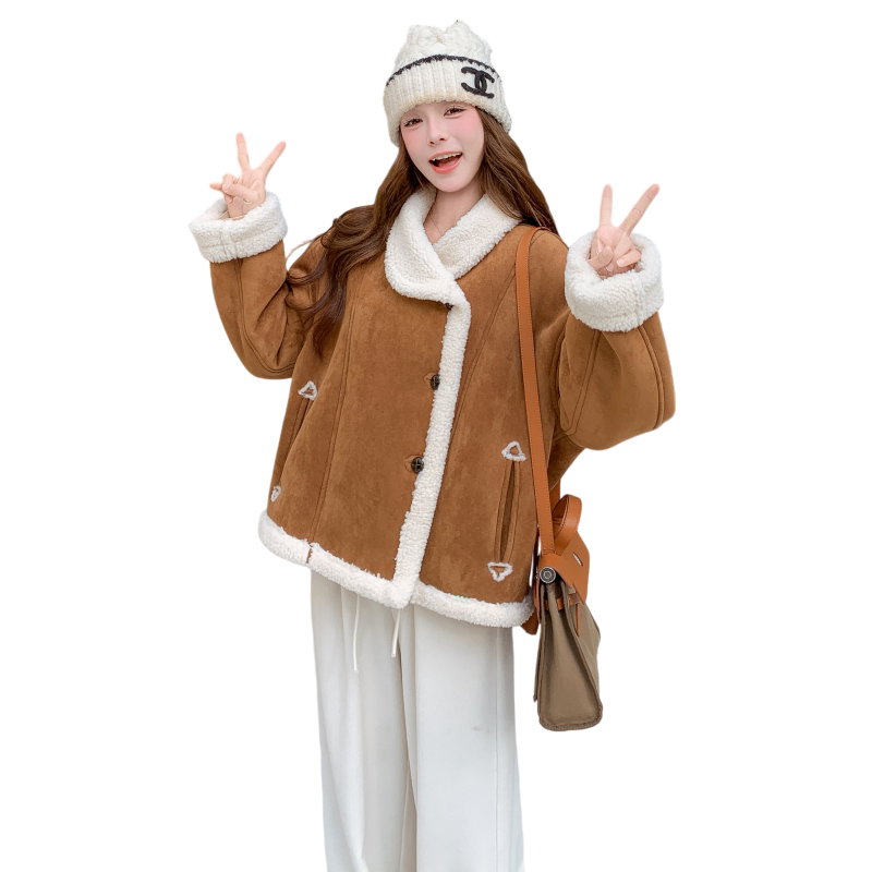 现货冬装新款皮毛一体外套XW3341P185K278,女装短外套,浙宝171