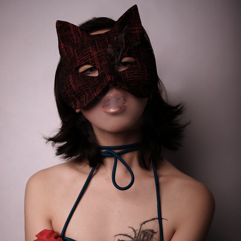 狐狸白猫动物女面具贝利亚cosplay国风红娘脸谱演唱万圣节