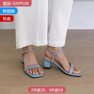 百搭 粗跟时装 一字带凉鞋 女夏季 SAPPUN 凉鞋 星辰韩国代购