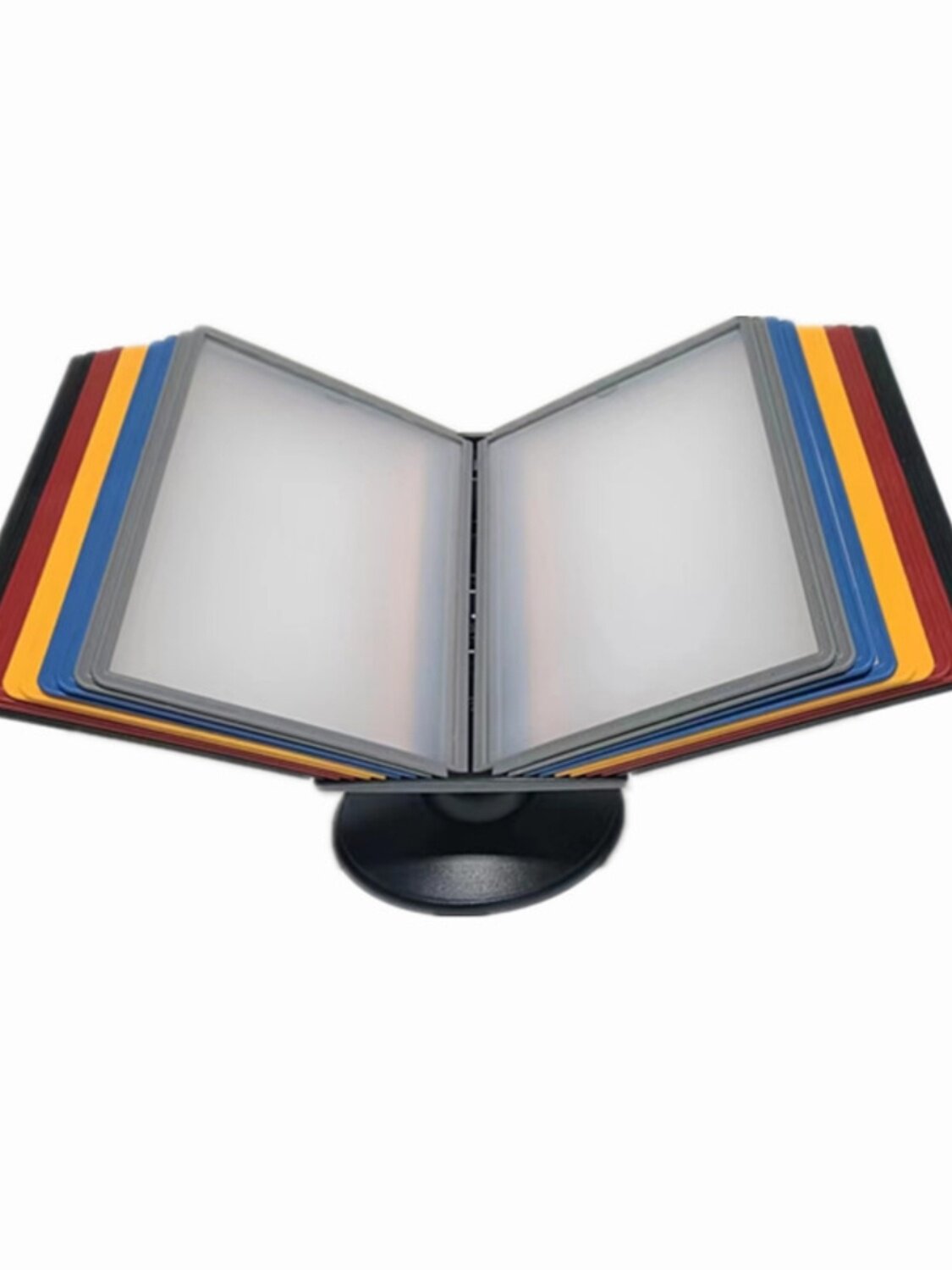 데스크탑 디스플레이 랙 페이지 넘기기 A4 파일 랙 회전 디스플레이 랙 정보 레시피 가이드 북 파일 데스크탑