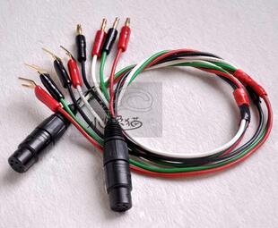 古河PCOCC单晶铜功放直推耳机线 转接线 香蕉头y插-四芯卡龙母