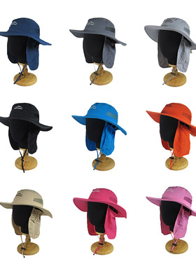 hatty哈荻户外收纳护帘不可拆透气丛林帽防紫外圆帽男女防晒可调