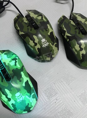 雅克 霜狼 V11 g10迷彩电竞游戏背光鼠标USB 黑色客牧马人 暗杀星