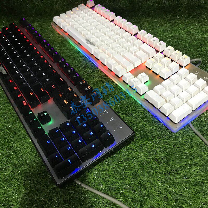 NEWMEN新贵GM350+悬浮机械键盘KB8801/8800 电竞游戏背光青轴侧光