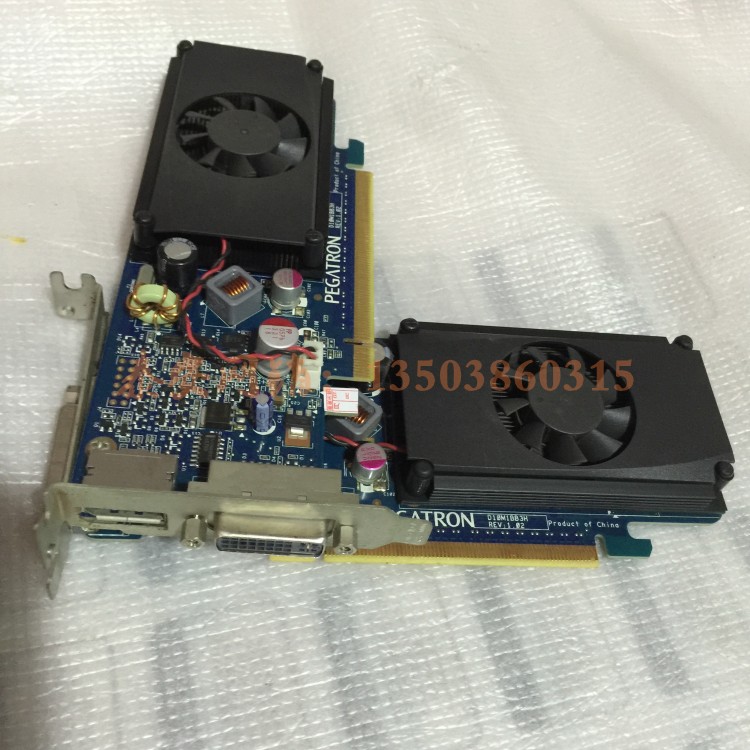HP原装G310 真实512M DDR3 PCI-E PEGATRON 半高显卡 DVI +DP高清