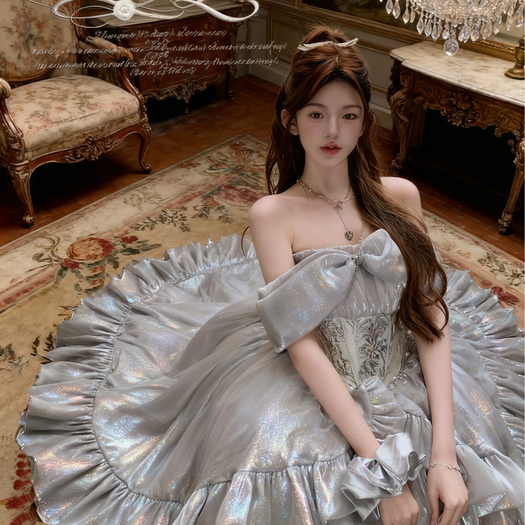 【耀月银白&比邻星金&浅空天胧】初灵高定如心公主裙  现货