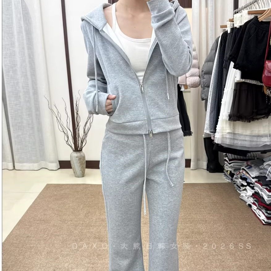 东大门连帽卫衣短外套2026早春新款微喇裤运动瑜伽休闲显瘦套装女,女装/女士精品,卫衣/绒衫,淘宝优惠券,粉丝福利购,淘宝优惠卷