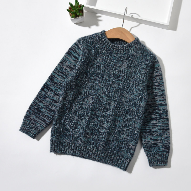 纯绒坊儿童羊绒衫男童三股加厚保暖半高领毛衣宝宝针织打底装冬季