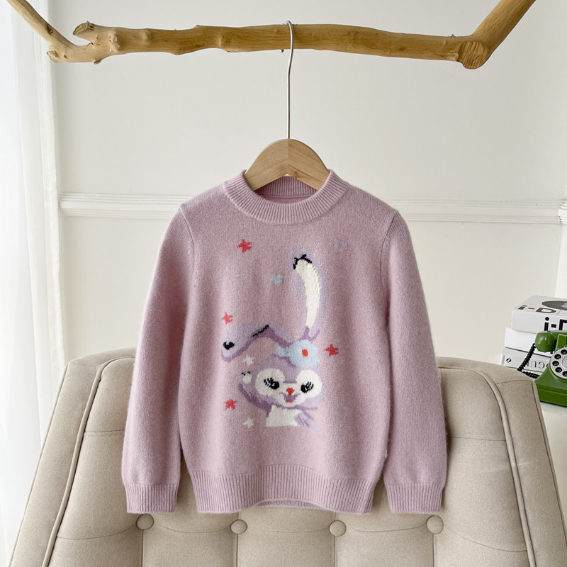 洪叶云台儿童100%山羊绒衫女童卡通毛衣宝宝中圆领双股针织打底衫,童装/婴儿装/亲子装,毛衣/针织衫,淘宝优惠券,粉丝福利购,淘宝优惠卷