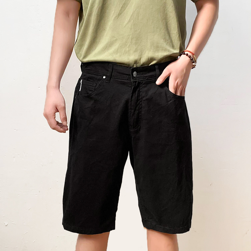 工装短裤高腰直筒裤五分裤男夏季