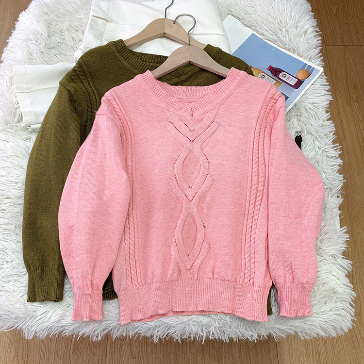 无假期的人】童年的回忆~很舒服柔软~复古麻花编织套头毛衣女秋冬