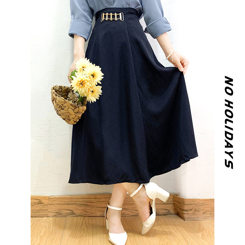 【无假期的人】怀旧情结/经典九零年代/港风复古高腰半裙中长裙夏