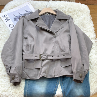 帅气复古机车款 韩国单 夹克外套女秋 人 无假期