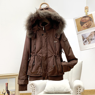 棉衣棉服女冬季 高档货撤柜 厚款 真貉子毛领 可拆卸连帽 原940元