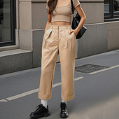 质感很赞 老爹裤 高腰宽松萝卜裤 哈伦裤 女夏 休闲九分裤 欧美单