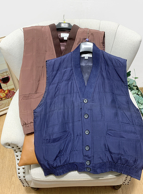 老货柜单！大码90年代复古休闲中性风真丝轻薄夹棉马夹外套春秋冬