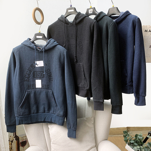 无假期的人】外贸单!复古洗水做旧街头休闲加绒连帽卫衣女春秋冬