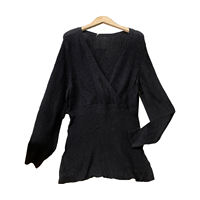 【 People Without Holidays 】 Company Single ~ Gentle, elegant and casual deep V-neck knitted sweater for women's base layer, Spring, autumn and winter styles thumbnail 6
