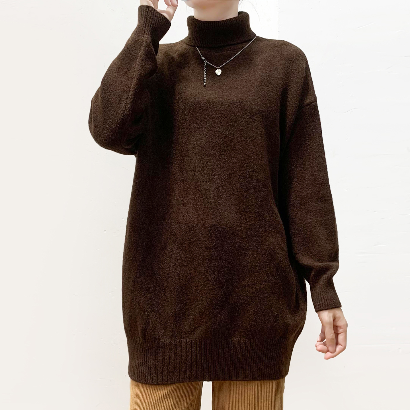 大码简约休闲高领毛衣打底衫女冬