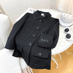 复古赫本风女上衣2021黑色小西装 人 职业西服春秋外套 无假期