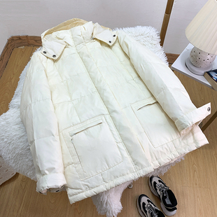 暖和舒服 50%绒 人 砖柜货休闲连帽羽绒服女冬 无假期