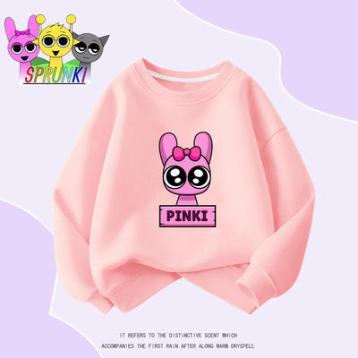 男女童装节奏盒子长袖Sprunki儿童可爱平基Pinki纯棉卡通卫衣套衫
