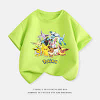 Foreign trade daily order printed Pokemon Eevee summer children's short-sleeved T-shirt parent-child set pure cotton trendy cartoon top thumbnail 7