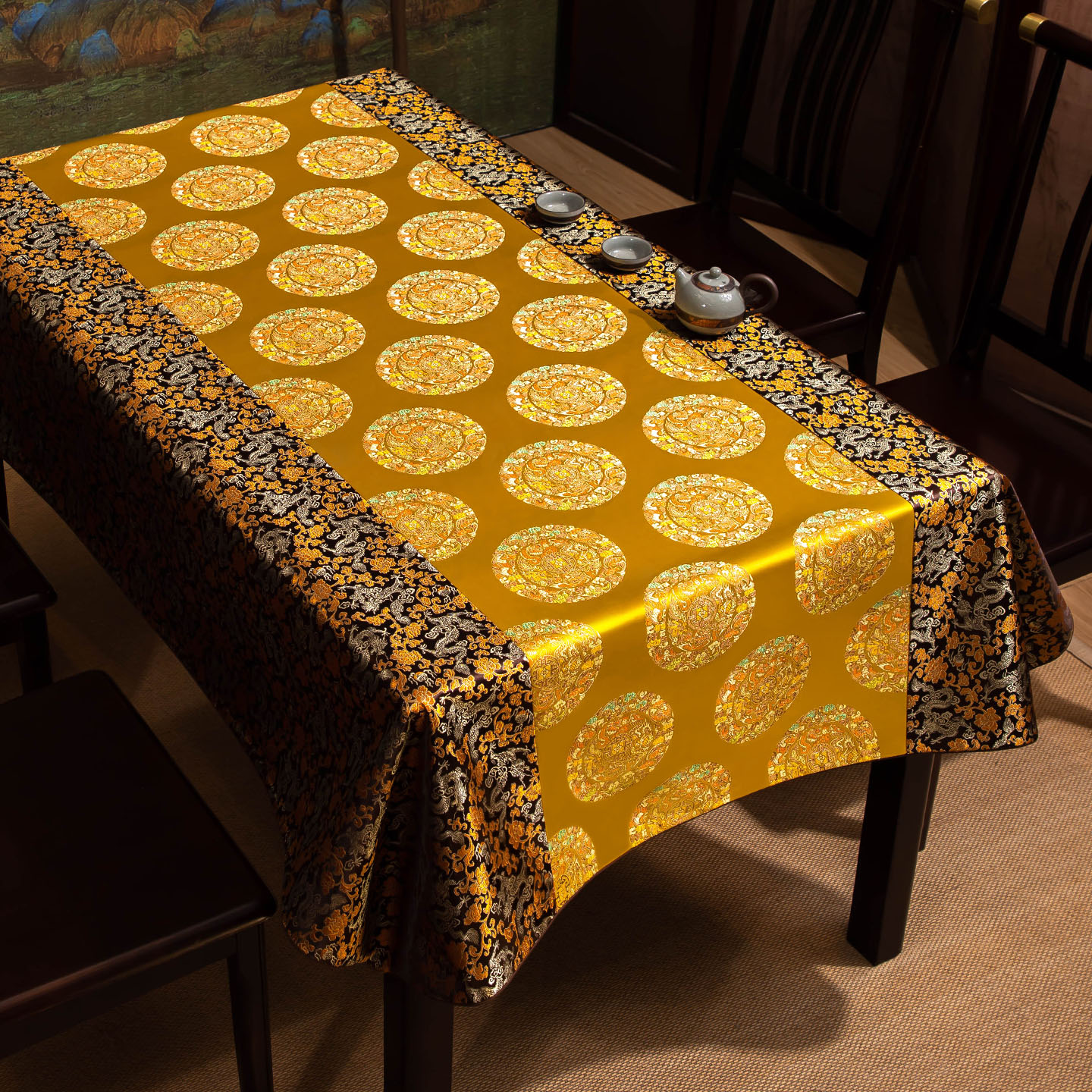 新中式轻奢高级感桌布高端定制