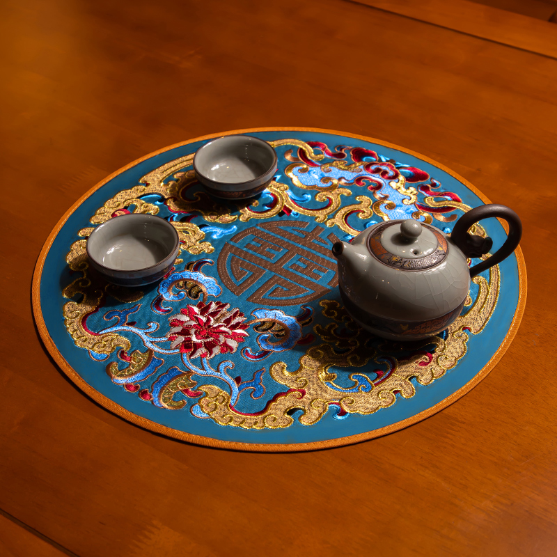 中式刺绣餐垫杯垫花瓶垫