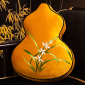 中古抱枕刺绣靠垫高端轻奢葫芦床头软包靠背腰枕套家用靠背午睡枕