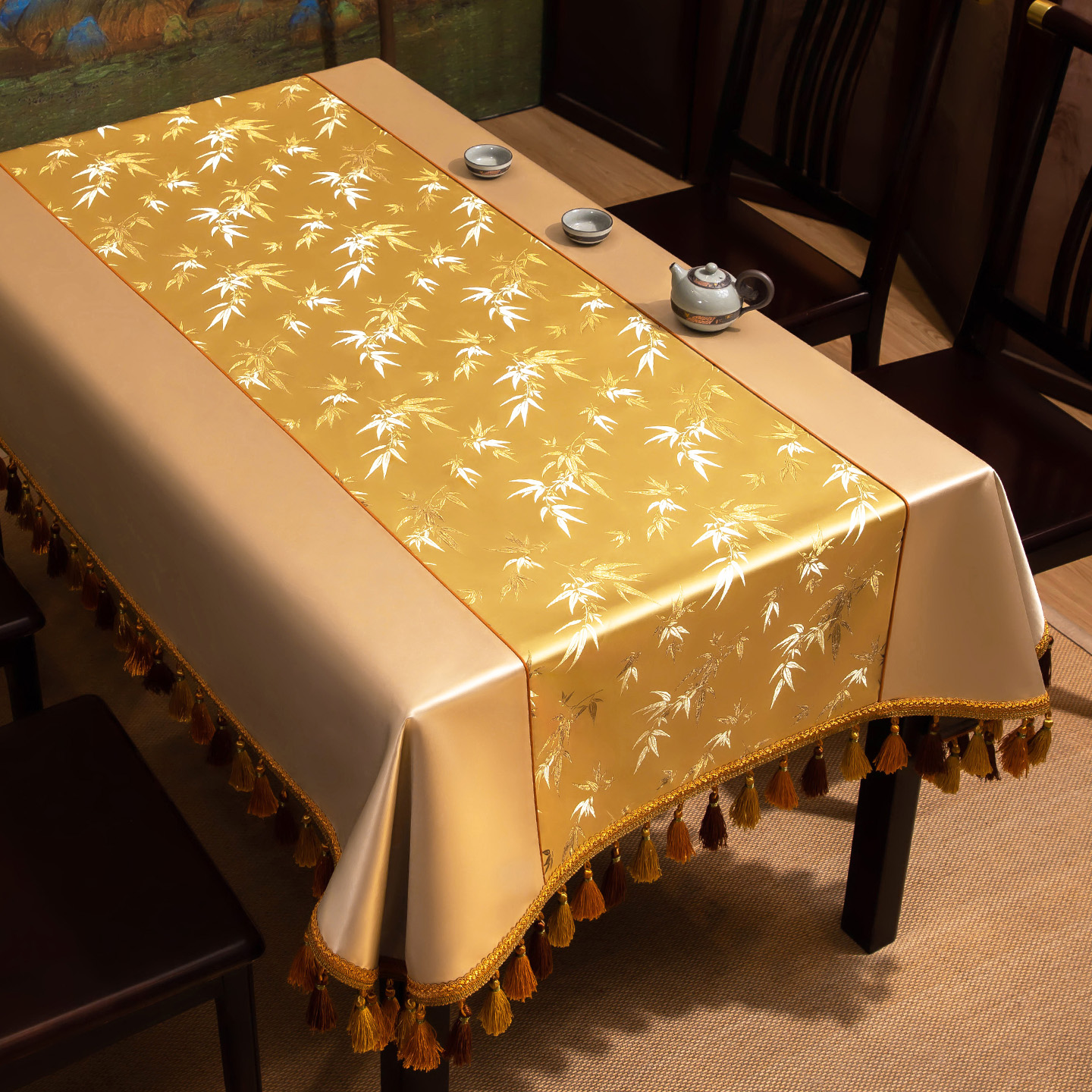 新中式轻奢高级感桌布高端定制