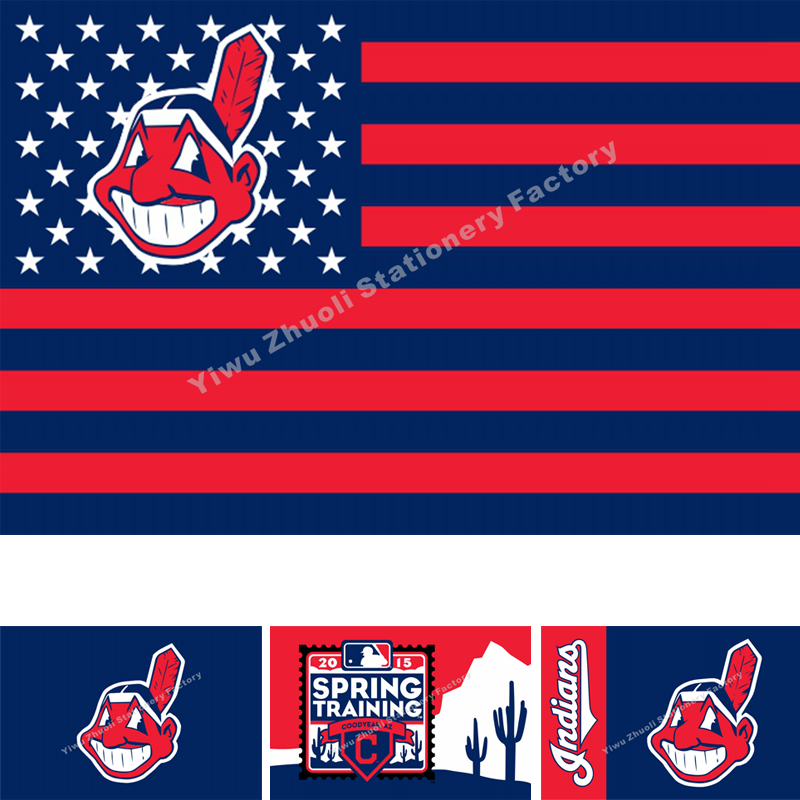 MLB 克里夫兰印第安人队旗帜美国职业棒球Cleveland Indians Flag