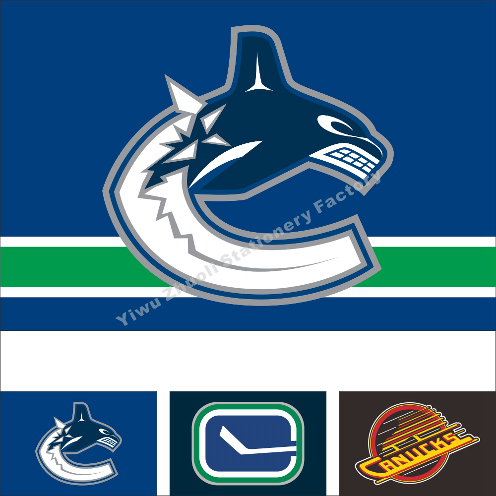 NHL 温哥华法裔加人队曲棍球冰球Vancouver Canucks  Hockey Flag